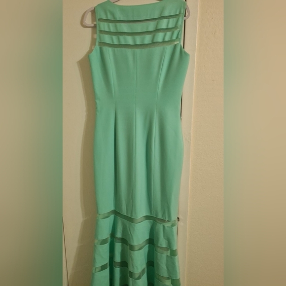 Joyful Mint Green Maxi Dress, Sleeveless with Mesh Detail, (Size 8) - Picture 1 of 6